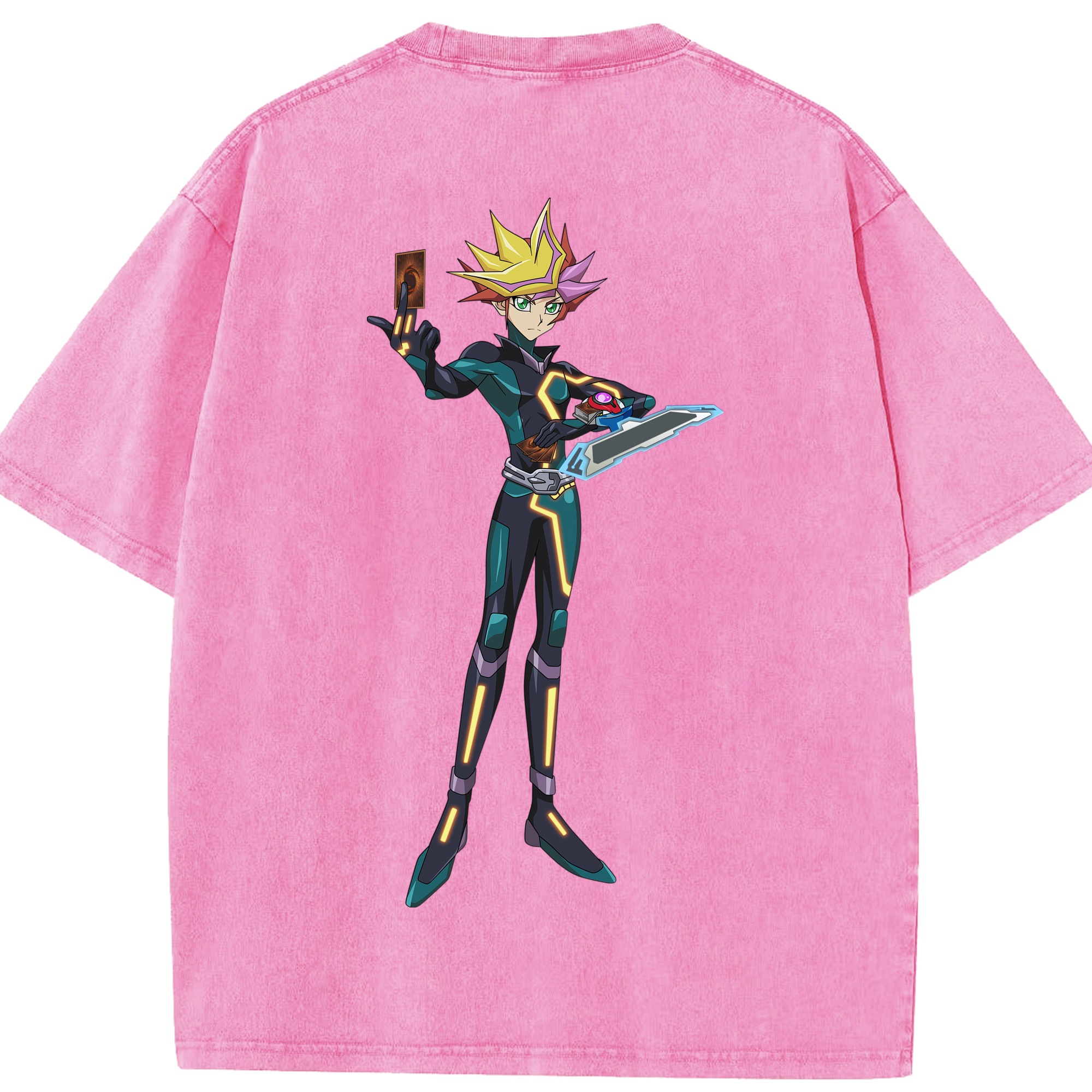 （画像用） 遊☆戯☆王 Yu-Gi-Oh! 綿100% ヴィンテージ風 半袖Tシャツ（背面プリント）